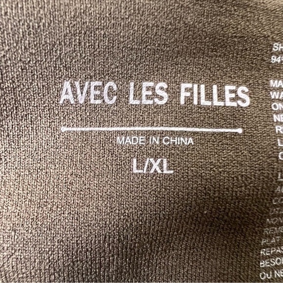 Avec Les Filles Green Scoop Neck 3/4 Sleeves Size Large XL` - Picture 3 of 4